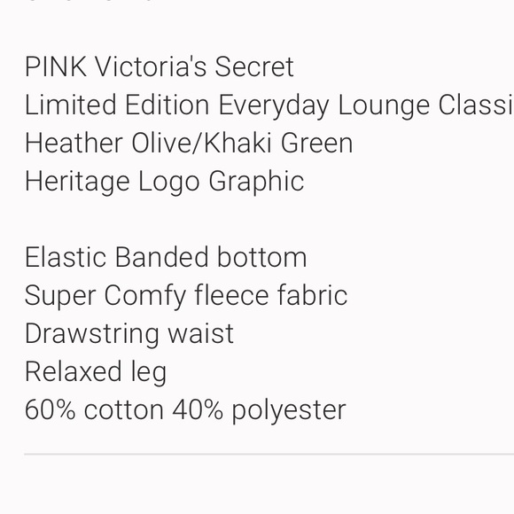 💗VS PINK Heritage Logo Graphic Everyday Lounge Classic Pant Sweatpants - Picture 6 of 6